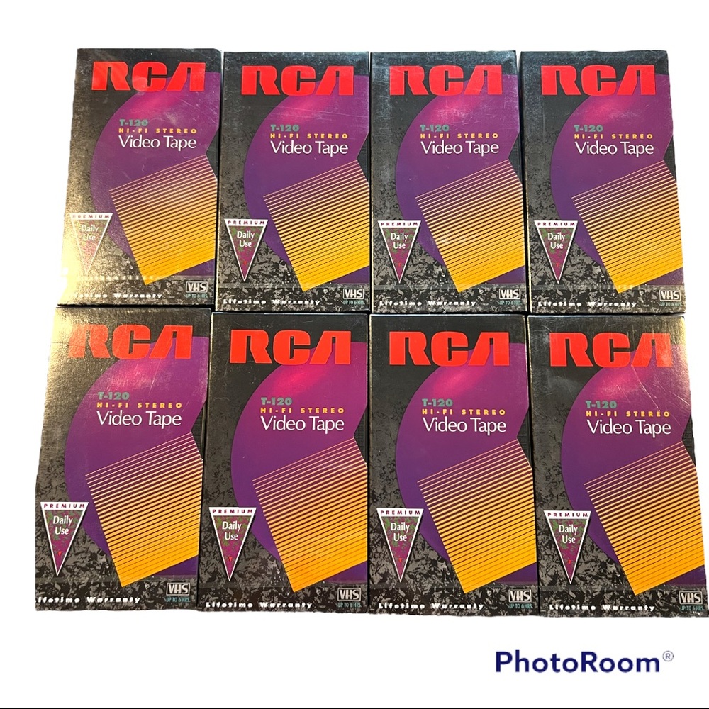 RCA Hi Fi Stereo Premium Video Tapes VHS Blank Media T-120 6 Hours New Sealed